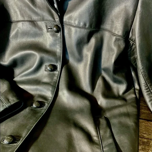 Canadian Made Genuine Leather Barn Style Black Jacket XL As New - Picture 8 of 10